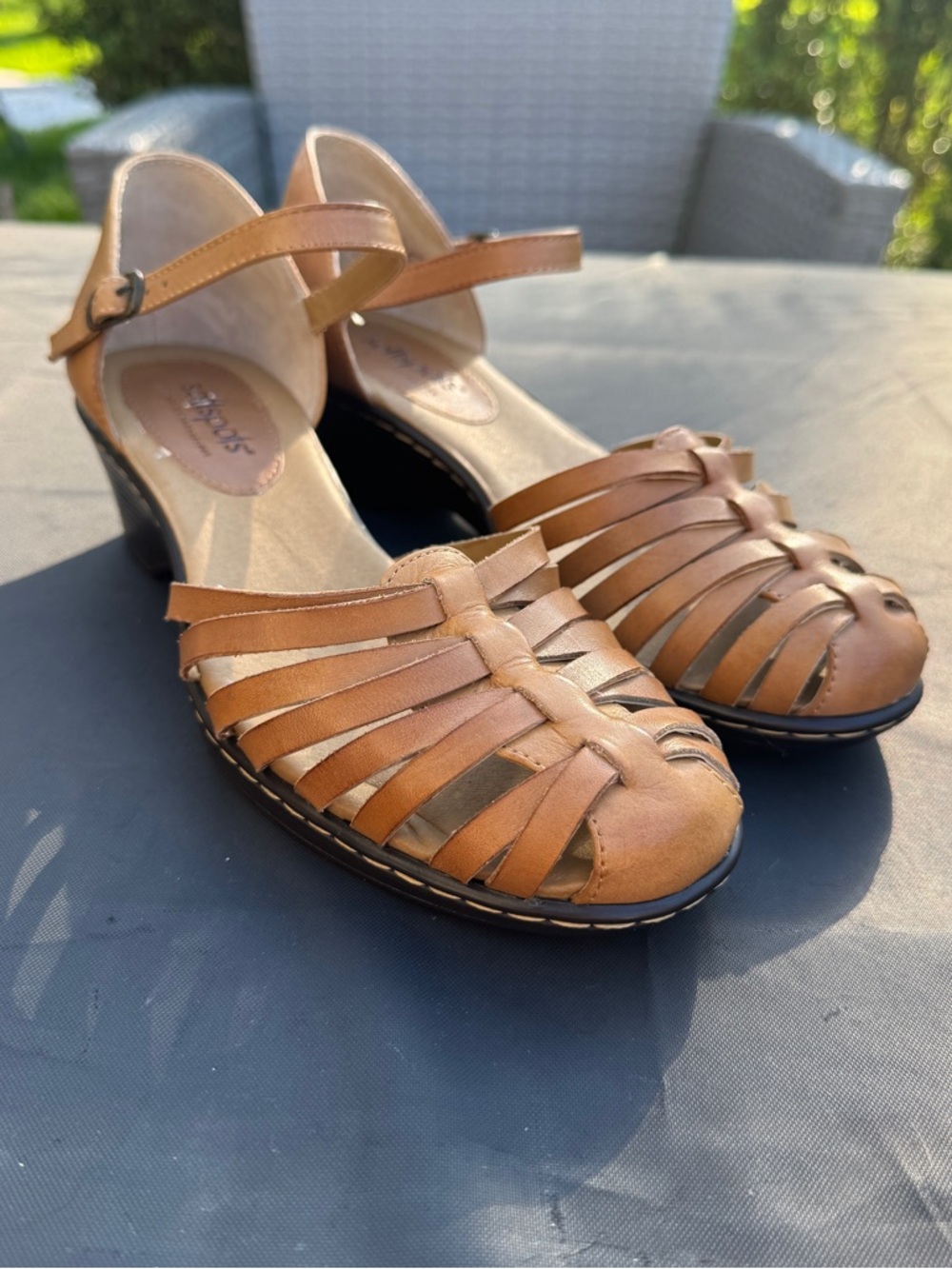 Softspots Women's Tatiana Leather Woven Sandals